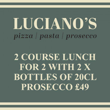 Image for 2 course lunch for 2 with 2 x bottles of 20cl Prosecco £49
